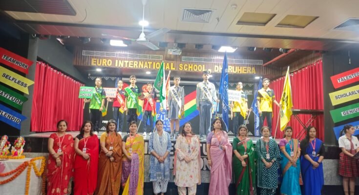 यूरो इंटरनेशनल स्कूल में छात्र परिषद का अलंकरण समारोह आयोजित