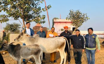 गोप्रेमी संघ गुरुग्राम ने नंदू गोशाला धारूहेड़ा में किया आर्थिक सहयोग