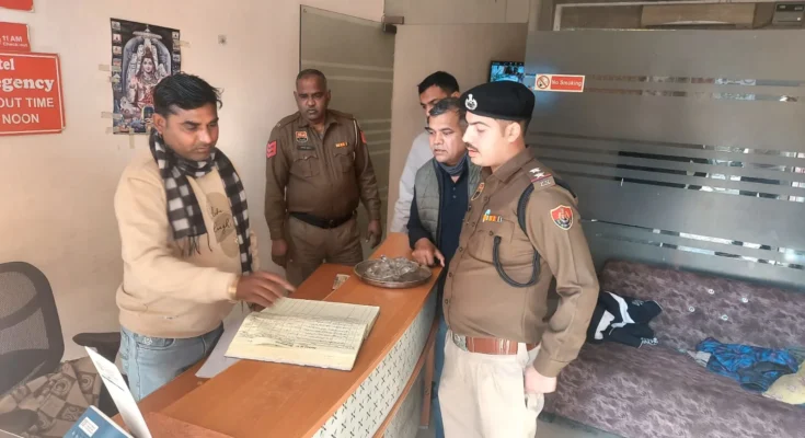 धारूहेड़ा पुलिस ने होटलो में खंगाला रिकोर्ड, एंट्री रजिस्टर व कागजातों का किया मिलान