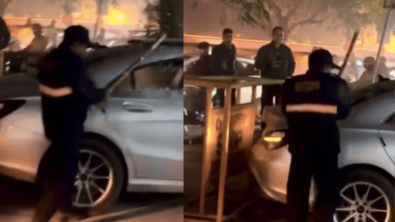 Haryana News: मर्सिडीज ड्राइवर की गलती ने मचाया हंगामा, गार्ड्स ने कार की साइड और विंडशील्ड तोड़ा