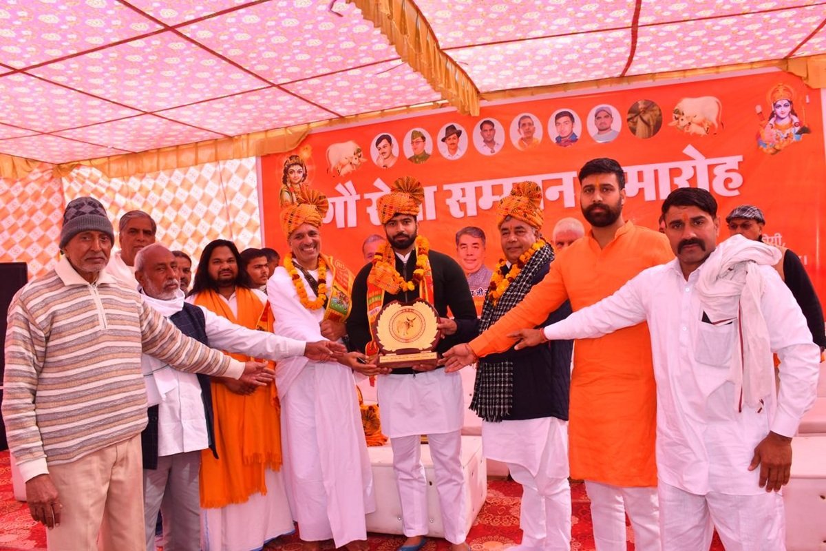 नंदू गौशाला धारूहेड़ा में सम्मान समारोह आयोजित