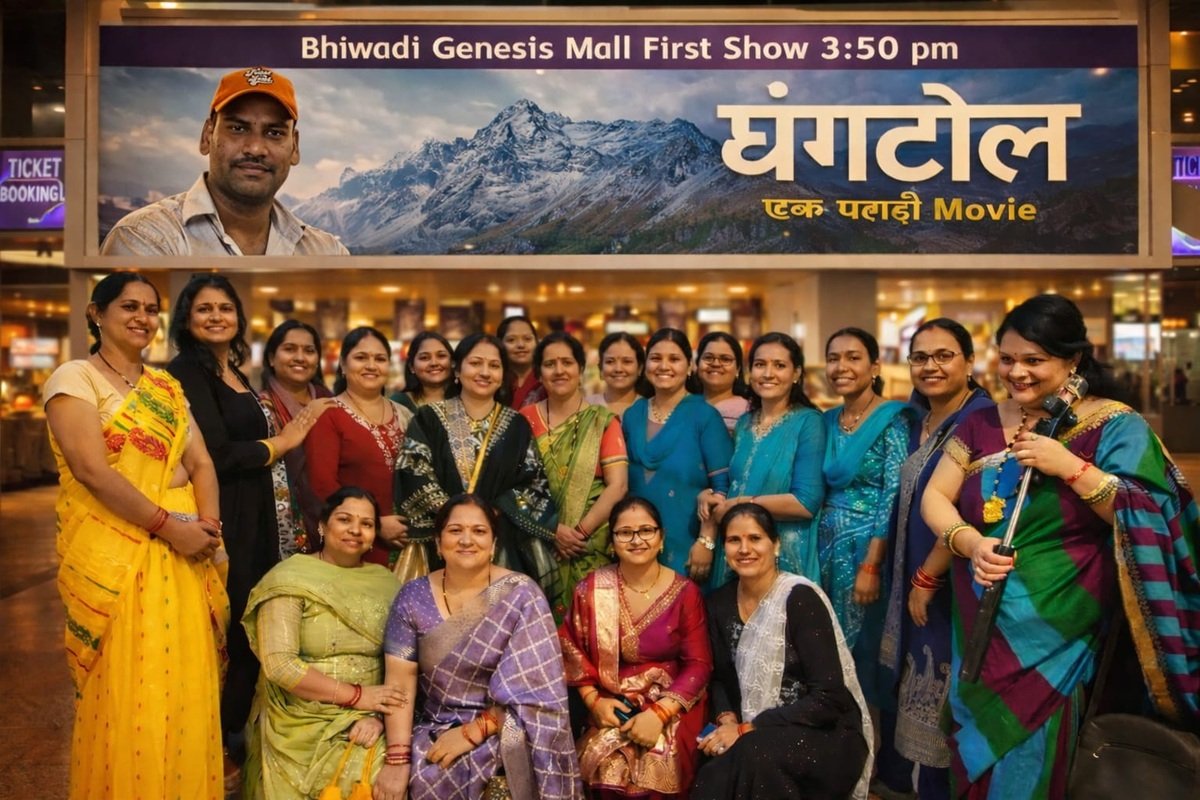 भिवाड़ी में पहली बार उत्तराखंडी फिल्म का प्रदर्शन, जेनेसिस मॉल में उमड़ी दर्शकों की भीड़