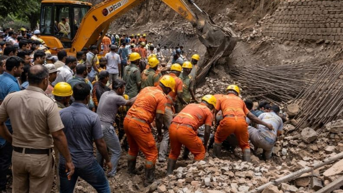 Under-Construction Wall Collapses in Gurugram, Seven Laborers Die Tragically