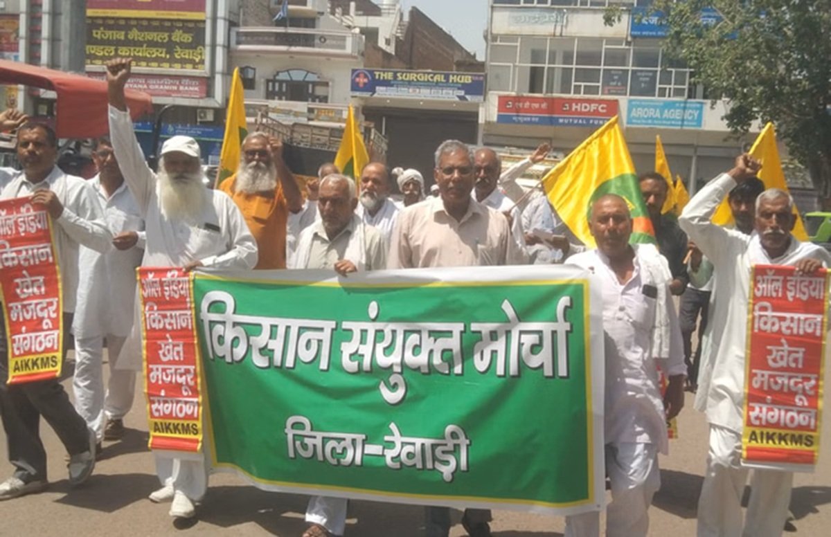 Haryana News: रेवाड़ी अनाज मंडी में गूजे सरकार के खिलाफ नारे