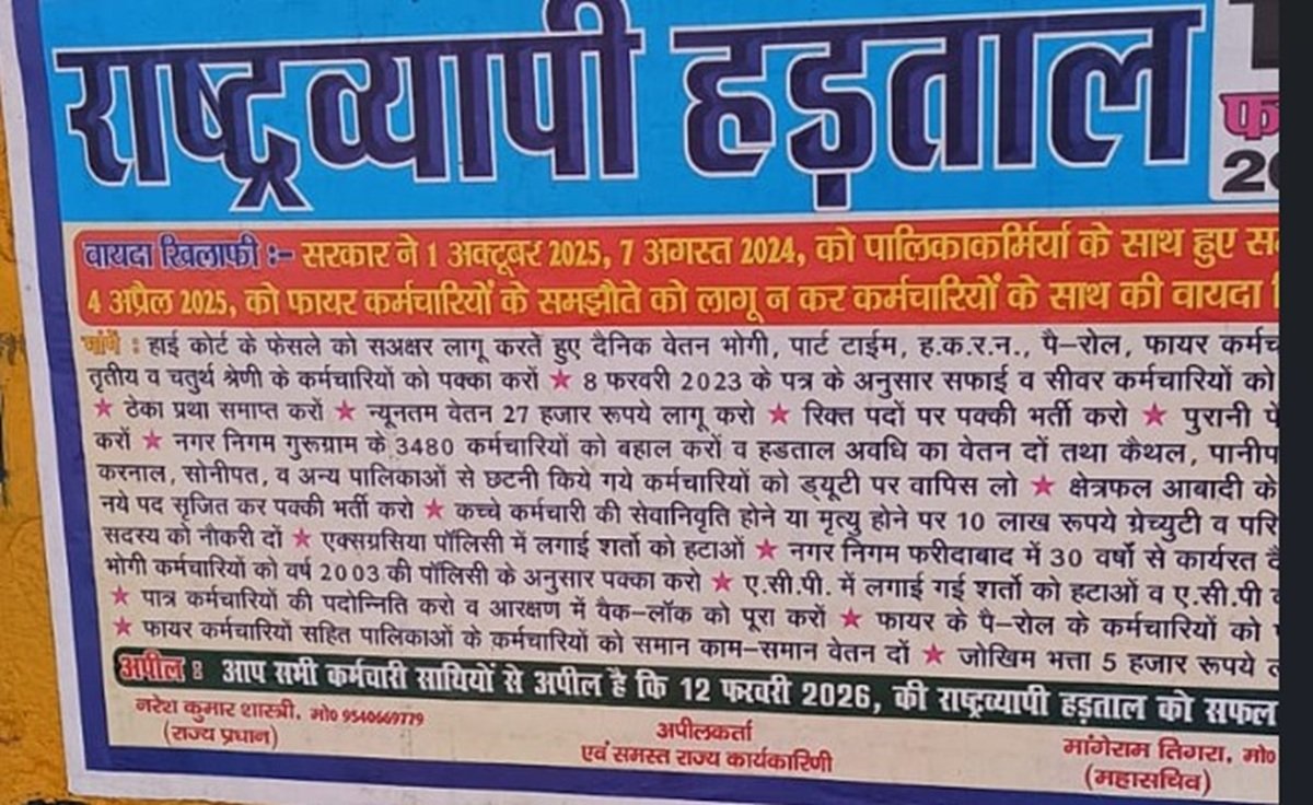 धारूहेड़ा: मांगो को लेकर विरोध प्रदर्शन करते सफाई कर्मचारी