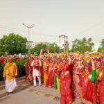 श्रीमद भागवत कथा के शुभारंभ निकाली कलश यात्रा