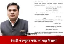 Rewari Breaking News: रेवाड़ी कंज्यूमर कोर्ट का बड़ा फैसला, धारूहेड़ा के इस बिल्डर पर लगाया जुर्माना Haryana News: रेवाड़ी कंज्यूमर कोर्ट का बड़ा फैसला, धारूहेड़ा के इस बिल्डर पर लगाया जुर्माना