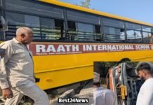 Big accident in Dharuhera: NH 48 पर कैंटर से स्कूल बस टकराई