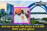 स्मार्ट बनेंगे हरियाणा के ये दो जिले, आधुनिक सुविधाओं से होंगे लैस