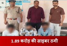 1.89 करोड़ की साइबर ठगी में रेवाड़ी पुलिस ने तीन ओर दबोचे