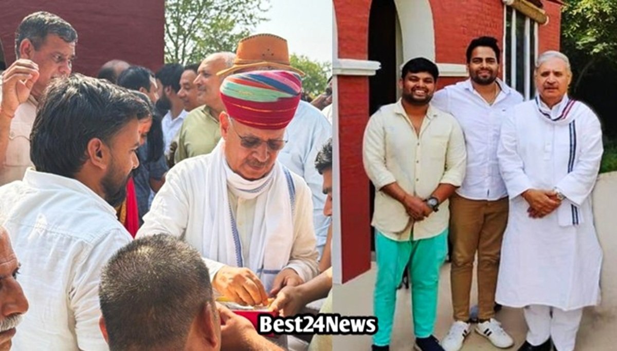 धारूहेड़ा: राव साहब से आर्शीवाद लेने पहुंचे <a href=