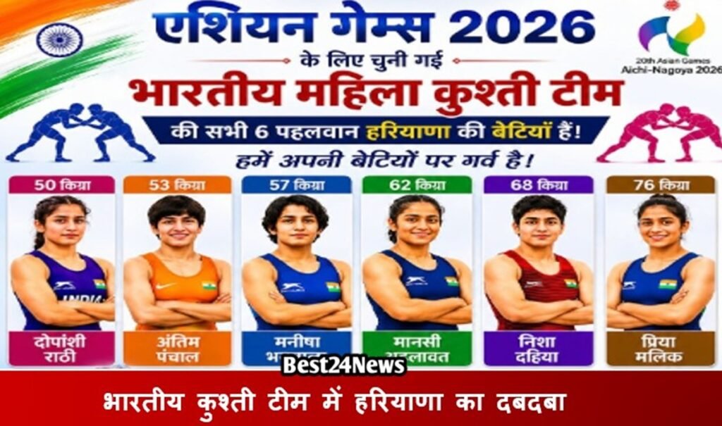 एशियन गेम्स 2026: भारतीय कुश्ती टीम में हरियाणा का दबदबा, जाने खिलाडियों के नाम
