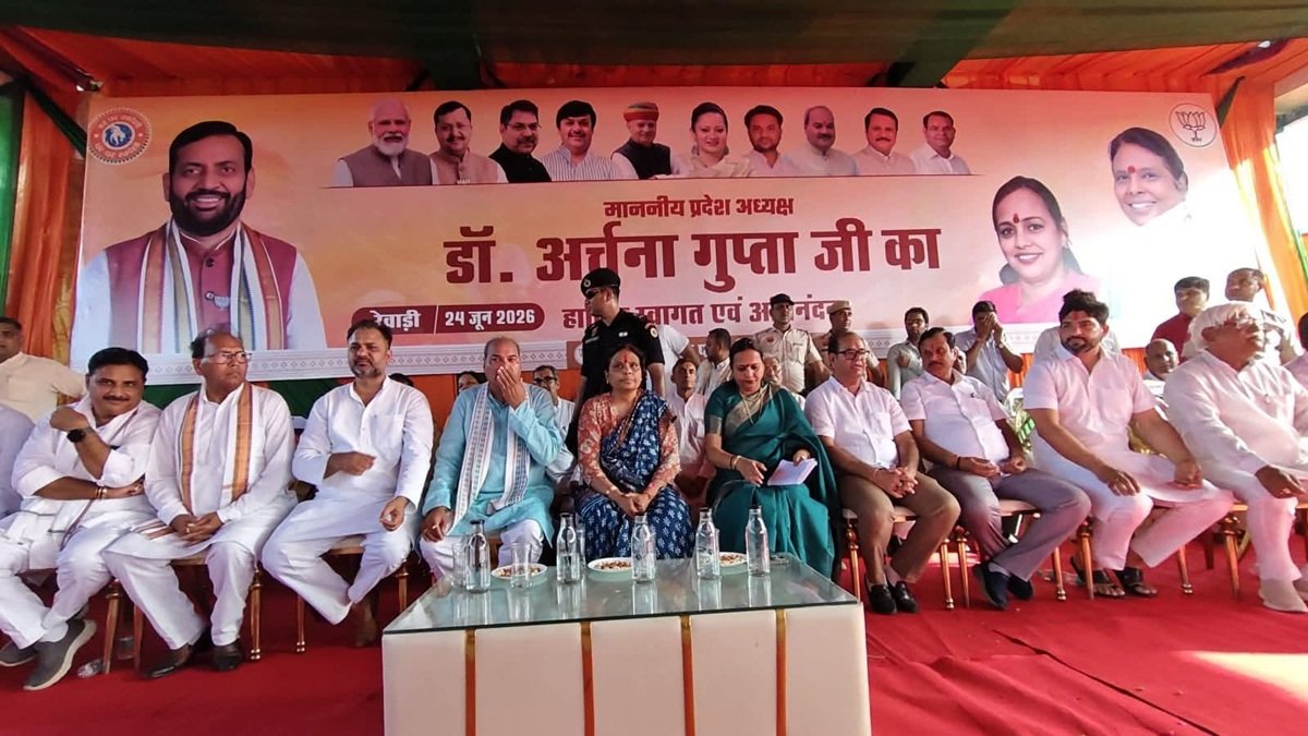प्रदेश अध्यक्ष डॉ. अर्चना गुप्ता के रेवाड़ी आगमन पर ऐतिहासिक और भव्य स्वागत किया गया।