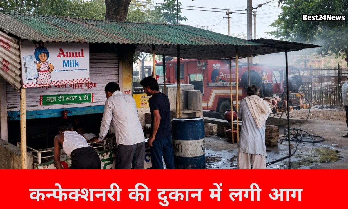 बावल में कन्फेक्शनरी दुकान में लगी भीषण आग, लाखों का सामान जला