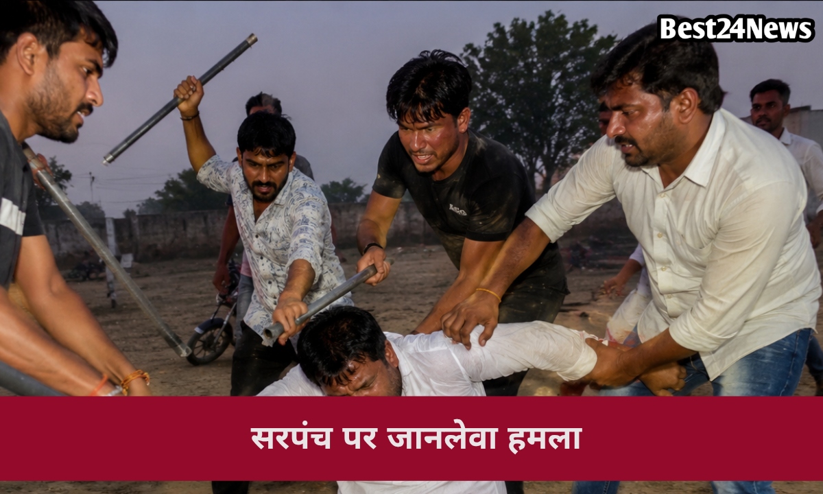 सरपंच पर जानलेवा हमला स्टेडियम में घेरकर युवकों ने बरसाई रॉड