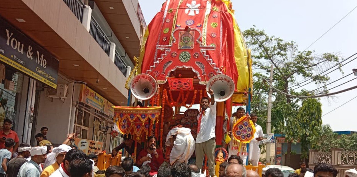 धारूहेड़ा में पहली बार इतिहास में निकाली गई भगवान जगन्नाथ की भव्य रथ यात्रा