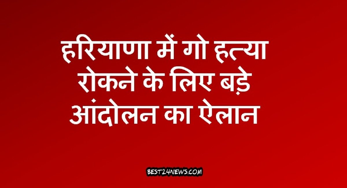 हरियाणा में गो हत्या रोकने के लिए बड़े आंदोलन का ऐलान