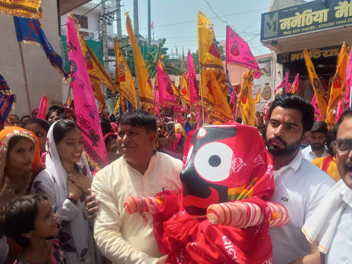 धारूहेड़ा में श्रद्धा और उत्साह के साथ निकाली गई भगवान जगन्नाथ की भव्य रथ यात्रा