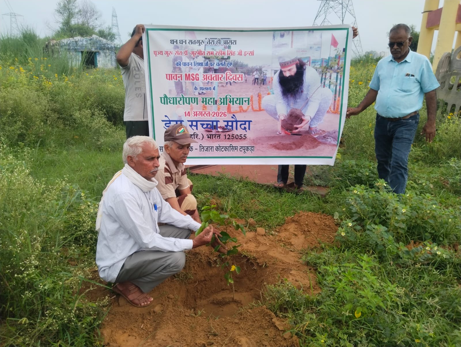 डेरा अनुयायियों ने गुरमीत राम रहीम सिंह के जन्म दिन पर लगाए 1000 पौधे