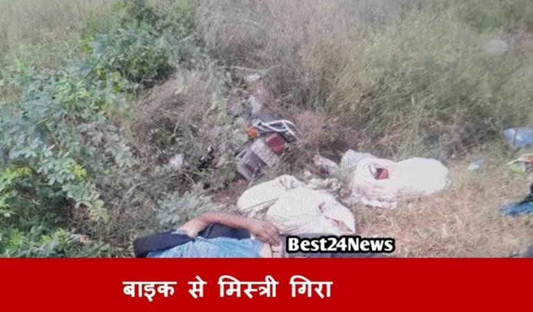 Breaking News: कापडीवास-भिवाड़ी मार्ग पर बाइक से मिस्त्री गिरा, मौके पर मौत