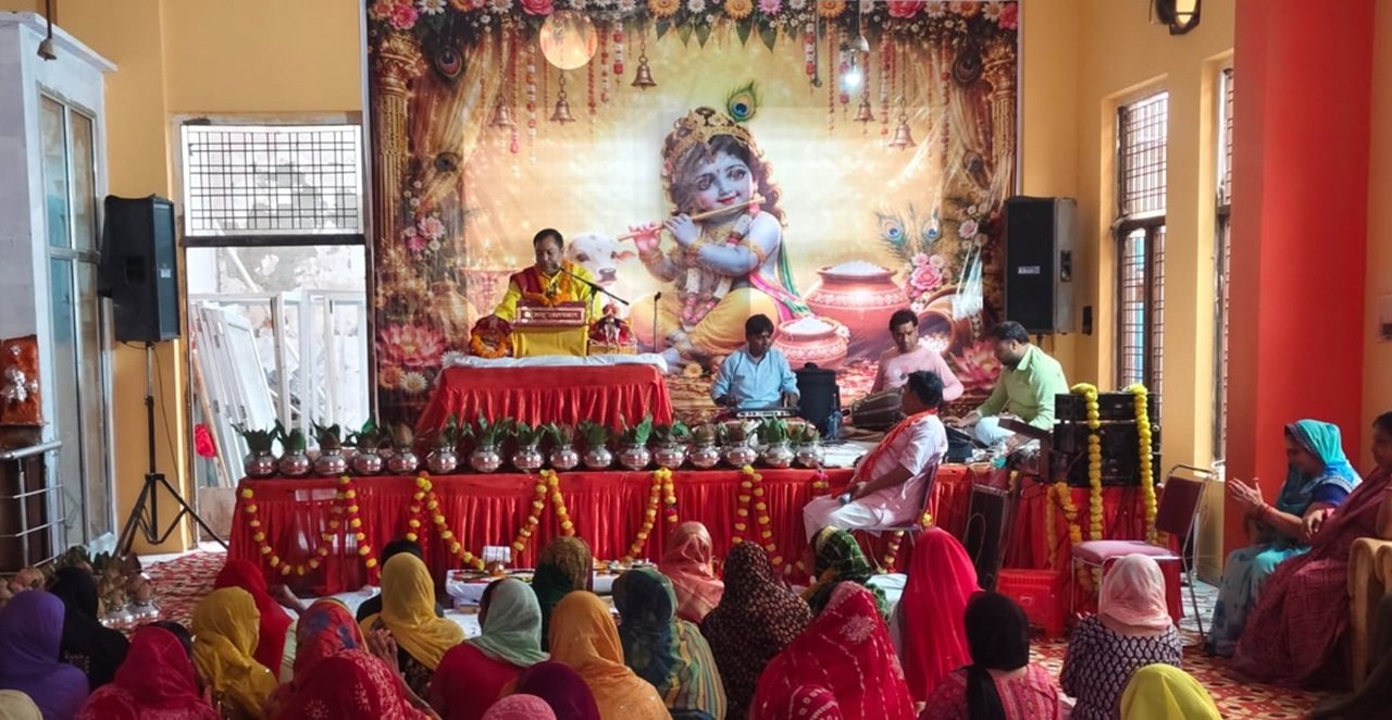 श्रीमद्भागवत कथा में रुक्मिणी विवाह की झांकी ने मोहा मन