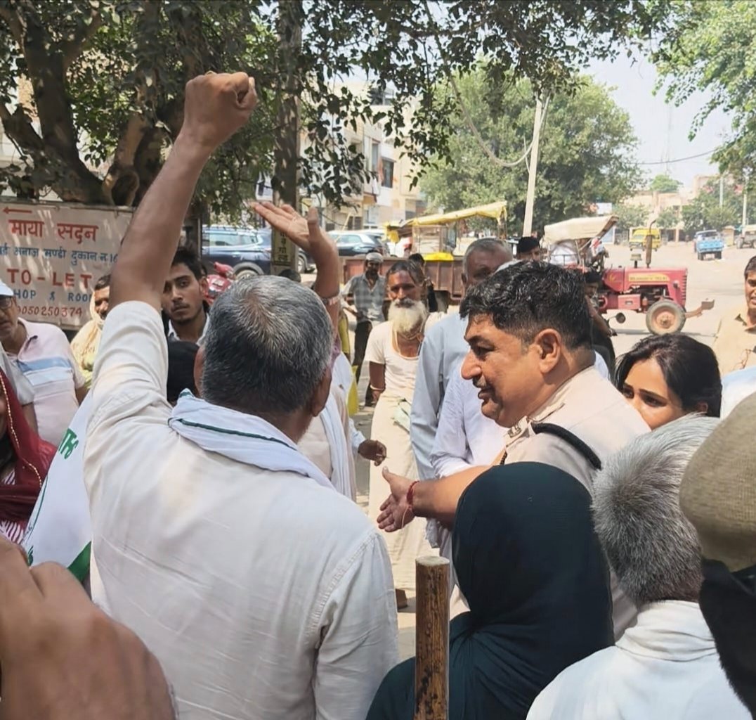 रेवाड़ी में किसानों व पुलिस में हुई हाथापाई kisan